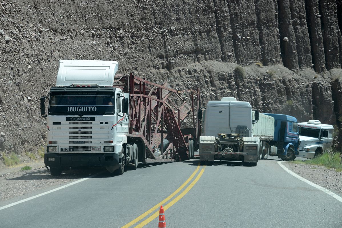 05 Truck Had An Accident As It Attempted To Swing Around One Of The Hairpin Turns On Highway 52 From Purmamarca To Salinas Grandes